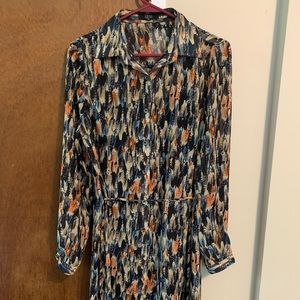 Beautiful sheer shirt dress with built in slip